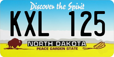 ND license plate KXL125