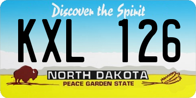 ND license plate KXL126