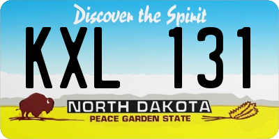 ND license plate KXL131