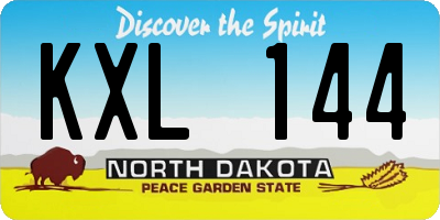 ND license plate KXL144