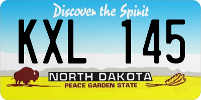 ND license plate KXL145