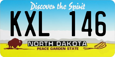 ND license plate KXL146