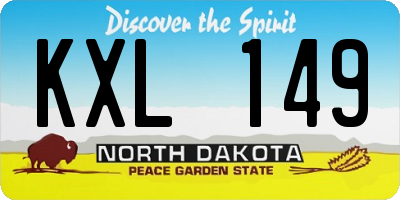 ND license plate KXL149