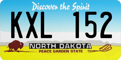 ND license plate KXL152