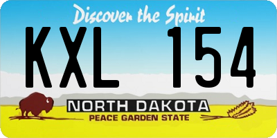 ND license plate KXL154