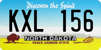 ND license plate KXL156
