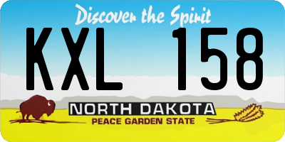 ND license plate KXL158