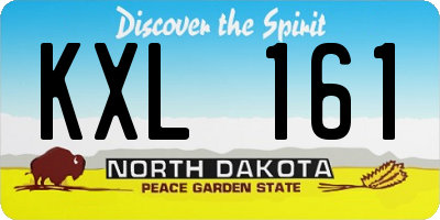 ND license plate KXL161