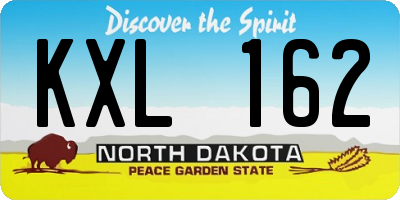 ND license plate KXL162