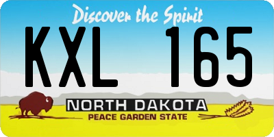 ND license plate KXL165