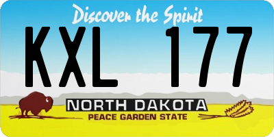 ND license plate KXL177