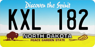 ND license plate KXL182