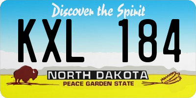 ND license plate KXL184