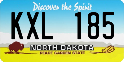 ND license plate KXL185