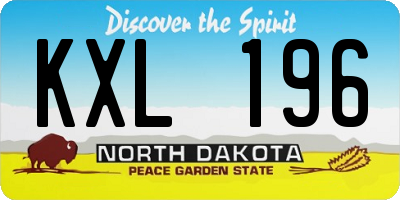 ND license plate KXL196
