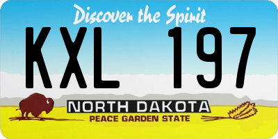 ND license plate KXL197