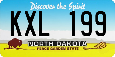 ND license plate KXL199