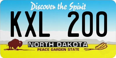 ND license plate KXL200