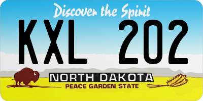 ND license plate KXL202