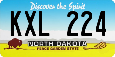 ND license plate KXL224