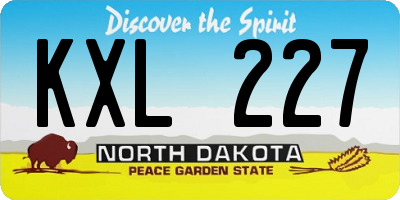 ND license plate KXL227