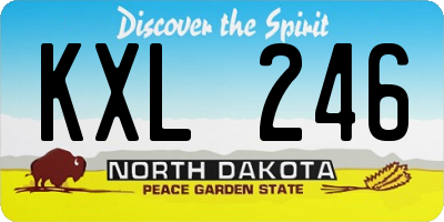 ND license plate KXL246