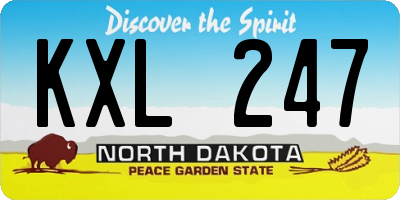 ND license plate KXL247