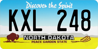 ND license plate KXL248