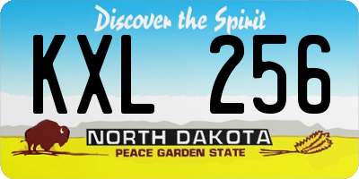ND license plate KXL256
