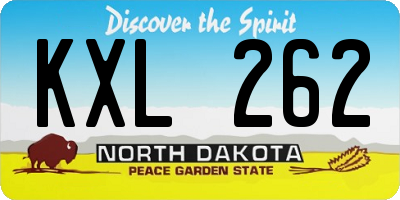 ND license plate KXL262