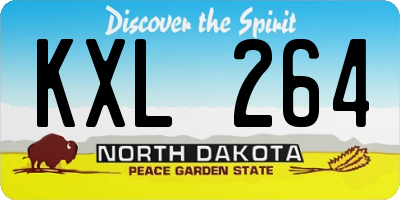 ND license plate KXL264