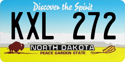 ND license plate KXL272