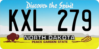 ND license plate KXL279
