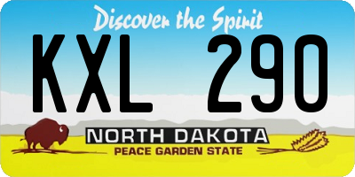 ND license plate KXL290
