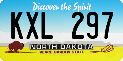 ND license plate KXL297