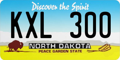 ND license plate KXL300