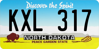 ND license plate KXL317
