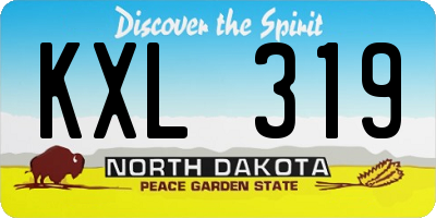 ND license plate KXL319