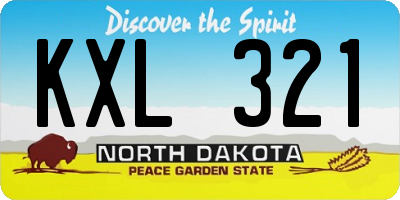 ND license plate KXL321