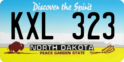 ND license plate KXL323