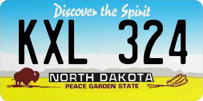 ND license plate KXL324