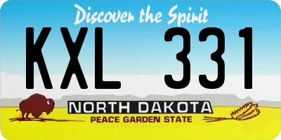 ND license plate KXL331