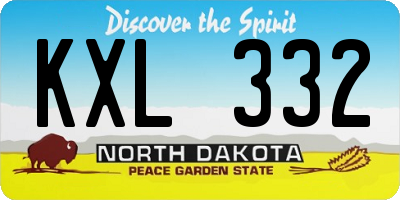 ND license plate KXL332