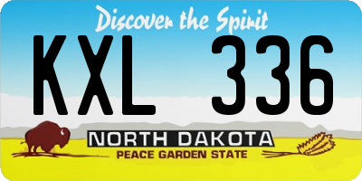 ND license plate KXL336