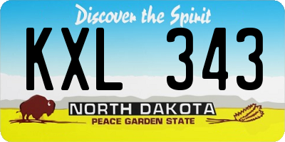 ND license plate KXL343