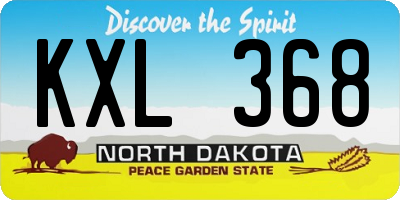 ND license plate KXL368