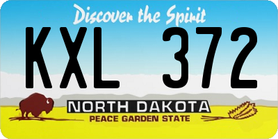 ND license plate KXL372