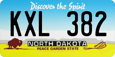 ND license plate KXL382