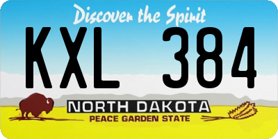 ND license plate KXL384