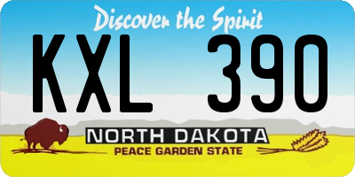 ND license plate KXL390